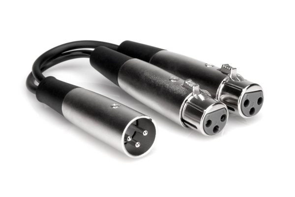 Hosa YXF-119 Y Cable, XLR3M to Dual XLR3F - 6 Inch Online Sale