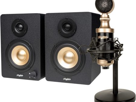 Headliner HL90981 HD3 Monitors and Starlight USB Microphone Bundle for Recording Sale