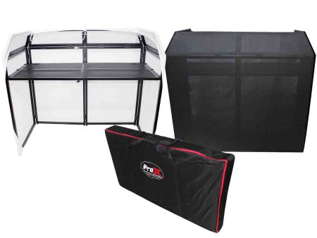 ProX XF-MESA-MK2 DJ Facade Table Station with White & Black Scrims and Padded Carry Bag Online Hot Sale