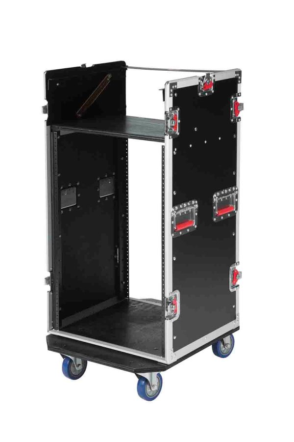 Gator Cases G-TOUR 10X16 PU, 10U Top 16U Side Console Rack Case with Casters For Discount