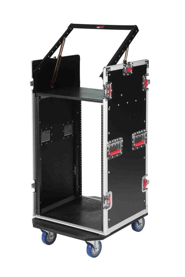 Gator Cases G-TOUR 10X16 PU, 10U Top 16U Side Console Rack Case with Casters For Discount