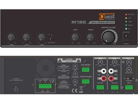 Quest M120 Compact Mixer Amplifier - 120W Online now