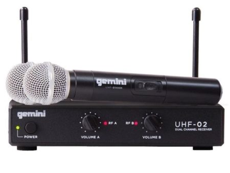 Gemini UHF-02M-S34 Dual Channel UHF Wireless Handheld System with 2 Microphones - 533.7+537.2 Online