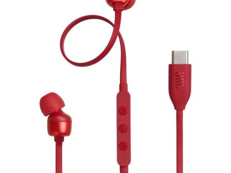 JBL T310CREDAM USB-C In-Ear Headphones (Red) Supply