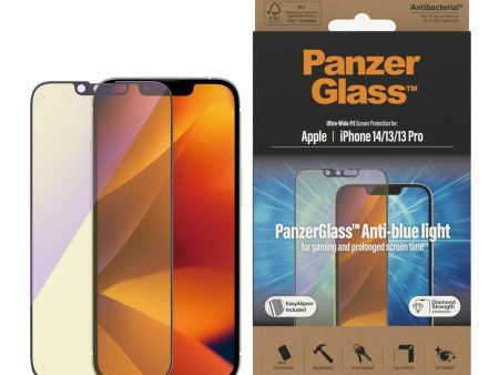 iPhone 14   13   13 Pro PanzerGlass AntiBacterial Ultra Wide Fit Skærmbeskyttelse - Anti-Blue Light - EasyAligner - Diamond Strength Hot on Sale