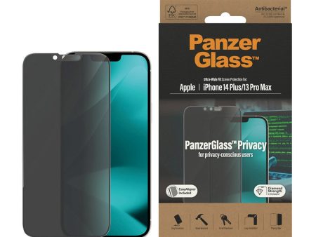 iPhone 14 Plus   13 Pro Max PanzerGlass AntiBacterial Ultra-Wide Fit Skærmbeskyttelse - EasyAligner - Privacy Filter - Diamond Strength on Sale