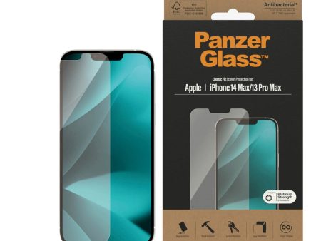 iPhone 14 Plus   13 Pro Max PanzerGlass AntiBacterial Classic Fit Skærmbeskyttelse - Platinum Strength - Gennemsigtig For Cheap