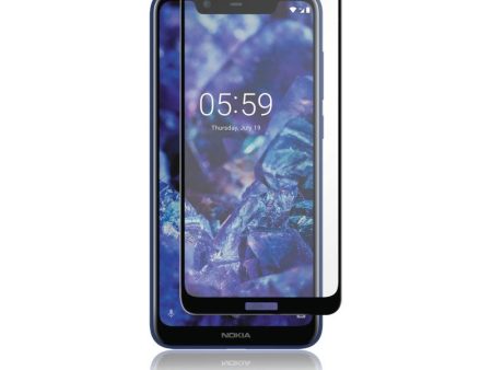 Nokia 5.1 Plus PANZER Premium Hærdet Glas Skærmbeskyttelse m. Sort Ramme - Full Fit Online