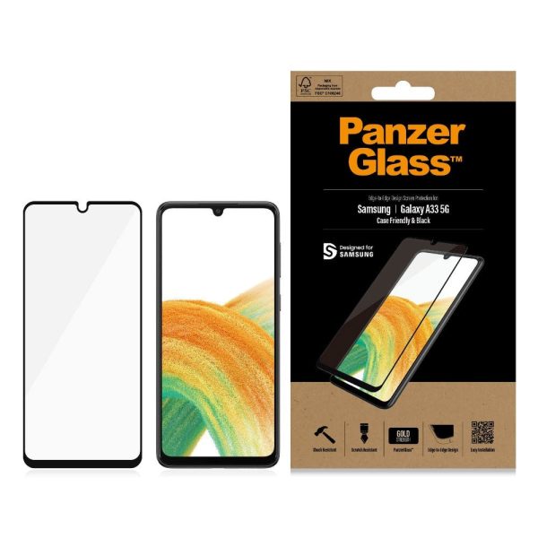 Samsung Galaxy A33 (5G) PanzerGlass Edge-to-Edge Skærmbeskyttelse - Case-Friendly - Sort Kant For Discount