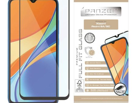 Xiaomi Redmi 9A   9C PANZER Premium Full-Fit Glass - Sort Ramme on Sale